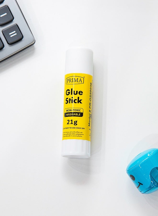 PRIMA Glue Stick Pack of 12 × 21g | | Made in Korea | Fast-Drying Non-Toxic Washable Glue Stick for Kids Crafts, School Projects & Office Paperwork, Smooth Smudge-Free Finish - Image 2
