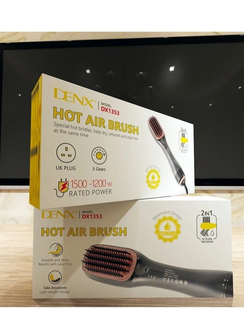 NEW 2-in-1 Hot Air Brush DX1353 – Hair Dryer & Volumizer for Smooth, Frizz-Free Styling - Image 2