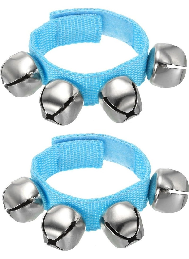Mike Music Adjustable Nylon Wrist Jingle Bells for Children - Blue - Image 1
