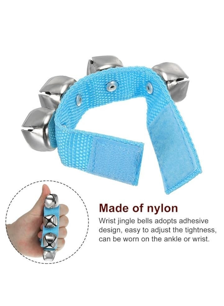 Mike Music Adjustable Nylon Wrist Jingle Bells for Children - Blue - Image 3
