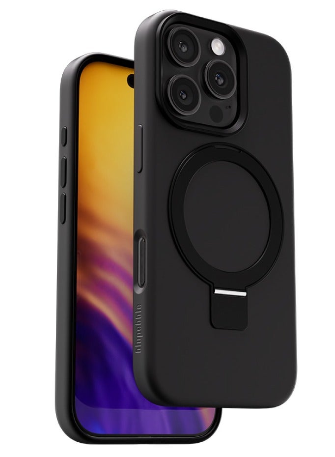 blupebble حافظة آيفون 16 برو مع ميغ سيف، حافظة رينغ فليكس مع قاعدة قابلة للطي، غطاء خلفي مع حماية عالية الجودة، غطاء مغناطيسي للهاتف لآيفون - Image 1