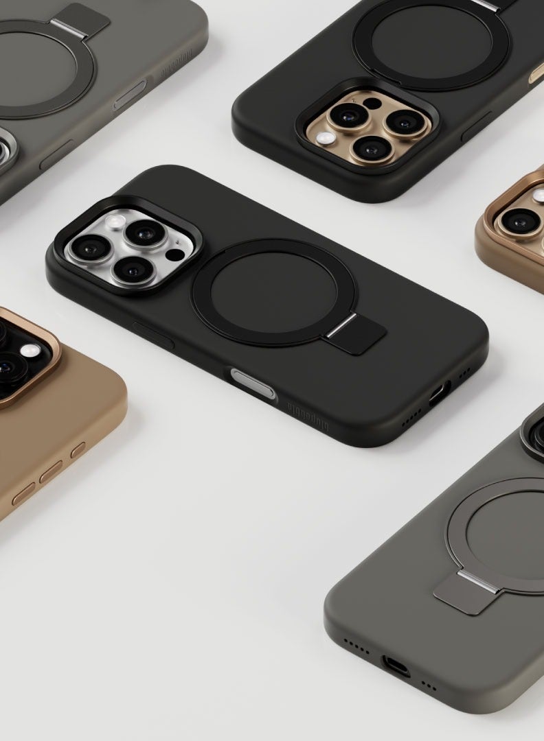 blupebble حافظة آيفون 16 برو مع ميغ سيف، حافظة رينغ فليكس مع قاعدة قابلة للطي، غطاء خلفي مع حماية عالية الجودة، غطاء مغناطيسي للهاتف لآيفون - Image 2