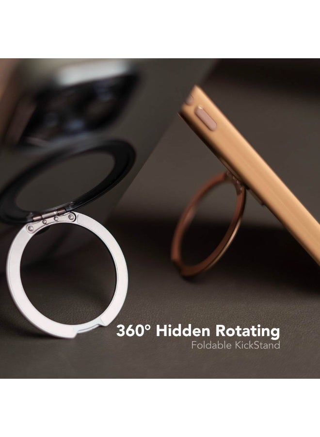 blupebble حافظة آيفون 16 برو مع ميغ سيف، حافظة رينغ فليكس مع قاعدة قابلة للطي، غطاء خلفي مع حماية عالية الجودة، غطاء مغناطيسي للهاتف لآيفون - Image 3