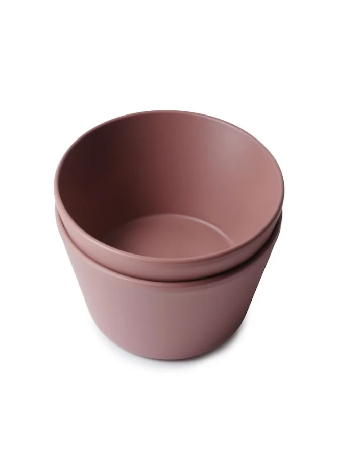 mushie Set Of 2 Round Dinner Bowls - Woodchuck