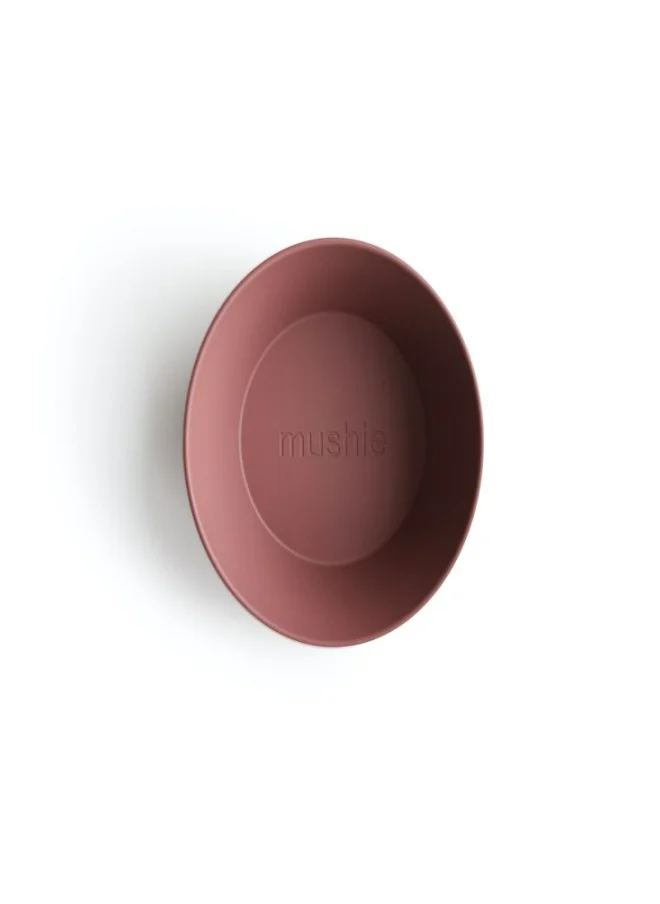 mushie Set Of 2 Round Dinner Bowls - Woodchuck