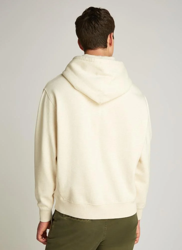 تومي جينز Logo Print Drawstring  Pull Over Hoodie