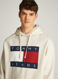 TOMMY JEANS Logo Print Drawstring  Pull Over Hoodie  - Image 3