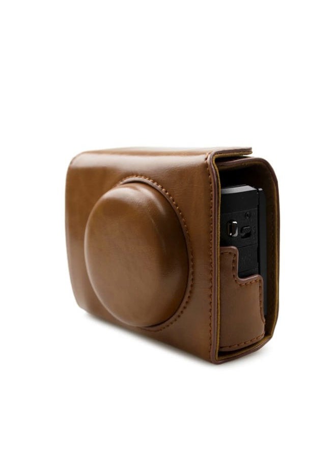 Rieibi G7X II G7X III Case - Vintage Leather Camera Case for Canon PowerShot G7 X Mark II/G7 X Mark III - Protective Case with Strap, Brown  - Image 1