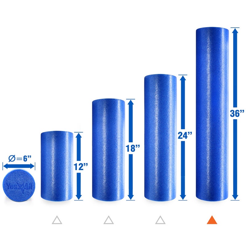 Yes4All أسطوانة رغوة بي إي متوسطة الصلابة من Yes4All لجلسات البيلاتس، اليوغا، التمدد، التوازن وتمارين القوة - 24 بوصة زرقاء - Image 3