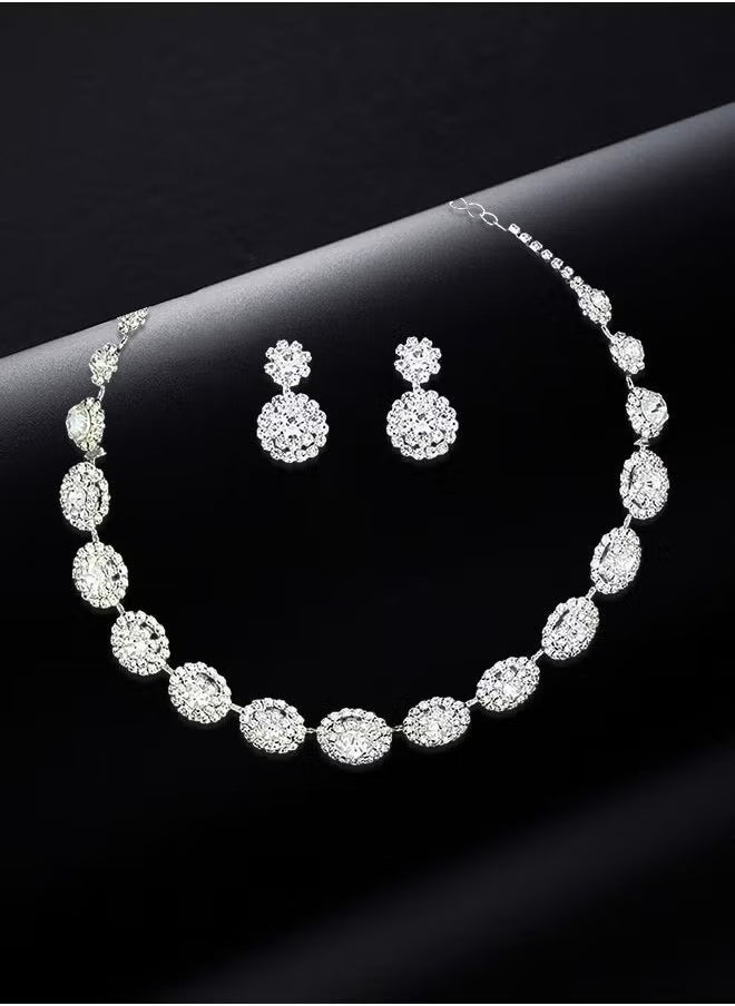 2 Piece Jewelry Set of Necklace and Earrings Shiny Round Diamond Chic Rhinestone Decor Jewellery Set for Women Ladies Gift for Girlfriend Wife Mother Bridesmaids Wedding Party Accessories - pzsku/Z93DBE2B7C6D833D3FAF0Z/45/_/1724049055/1682e1a8-5aed-46d8-8464-b4bc6c984f49