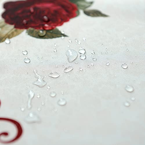 SUTAVIA Lace Embroidered Table Cloth,Rectangular Farmhouse TableCover,Classic Oblong Antique Flower Decor Macrame Tablecloth (Burgundy, Rectangle/Oblong, 52 x 70 Inch,4-6 Seats) - Image 4