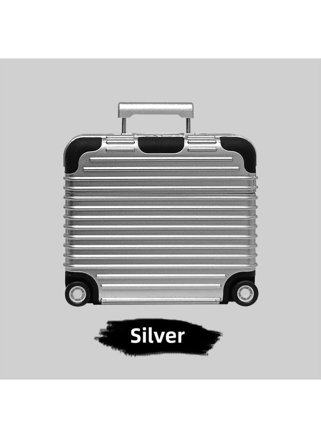 Digital Computer/airpods Case Airpods Case Protective Cover Shell Shockproof Drop-proof Durable Tpu Material-Color:Luggage Protective Cover (Silver)-Applicable Model:Airpods1/2  - Image 1