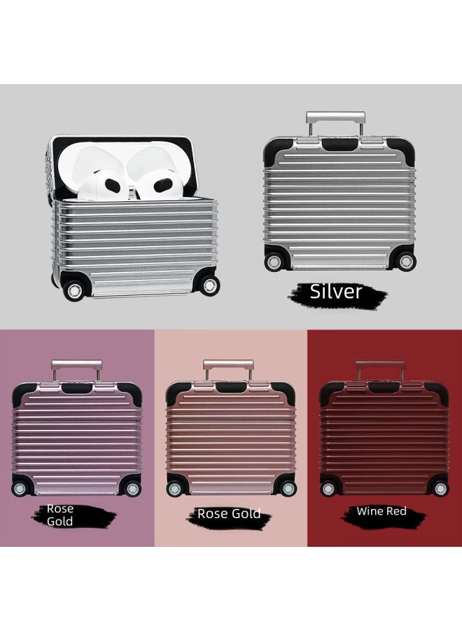 Digital Computer/airpods Case Airpods Case Protective Cover Shell Shockproof Drop-proof Durable Tpu Material-Color:Luggage Protective Cover (Silver)-Applicable Model:Airpods1/2  - Image 4