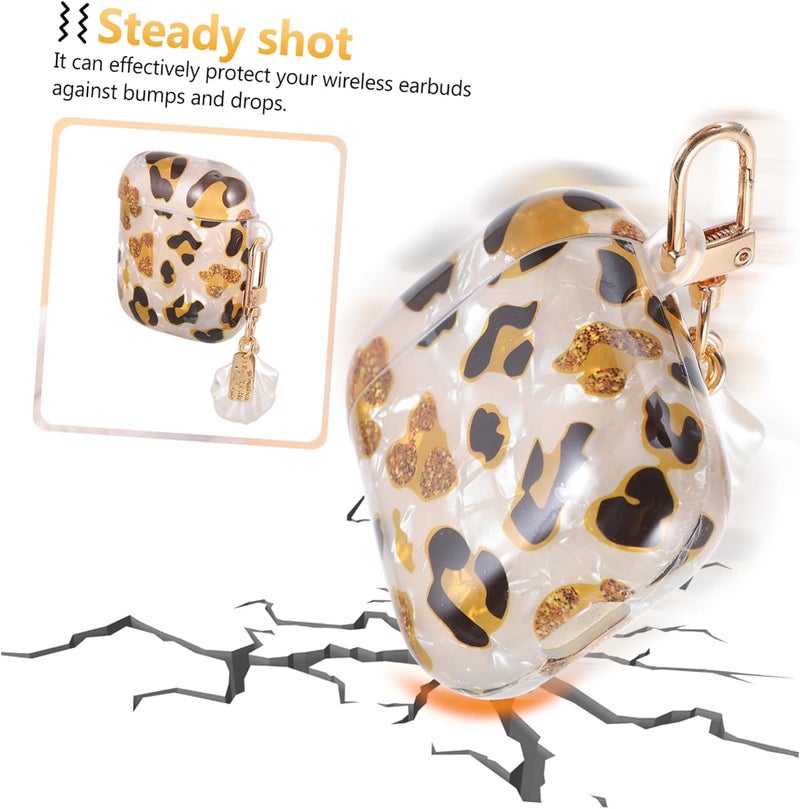 DOITOOL Creative Leopard Print Earphone Case Cover Compatible Stylish Protective Design Compact and Portable for Easy Carrying for - Image 3