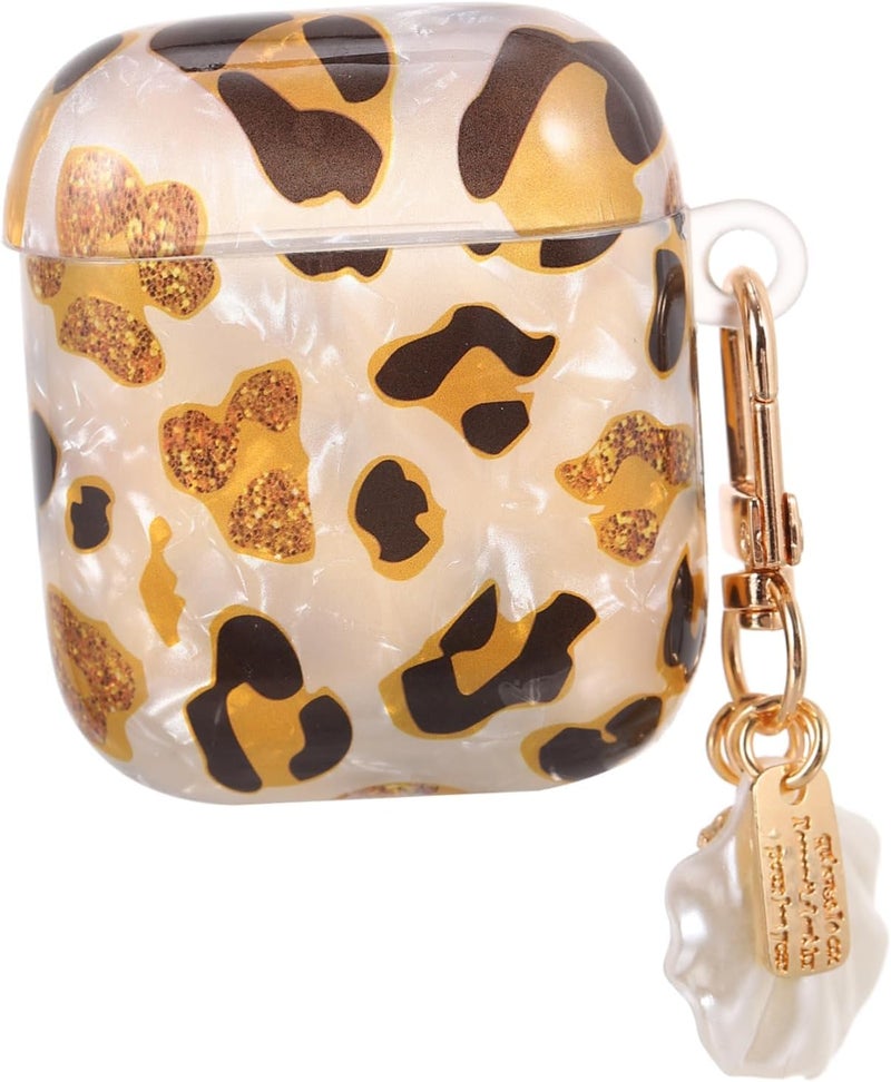 DOITOOL Creative Leopard Print Earphone Case Cover Compatible Stylish Protective Design Compact and Portable for Easy Carrying for - Image 1