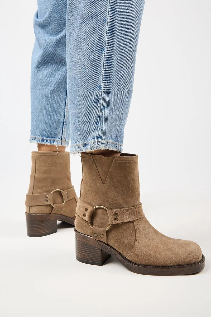 Manijero Manijero (Livia) Women's Genuine Leather Biker Mink Boots