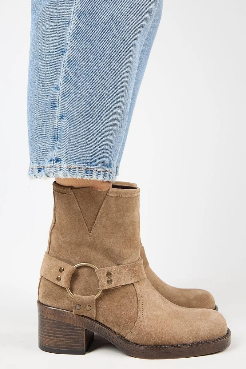 Manijero Manijero (Livia) Women's Genuine Leather Biker Mink Boots