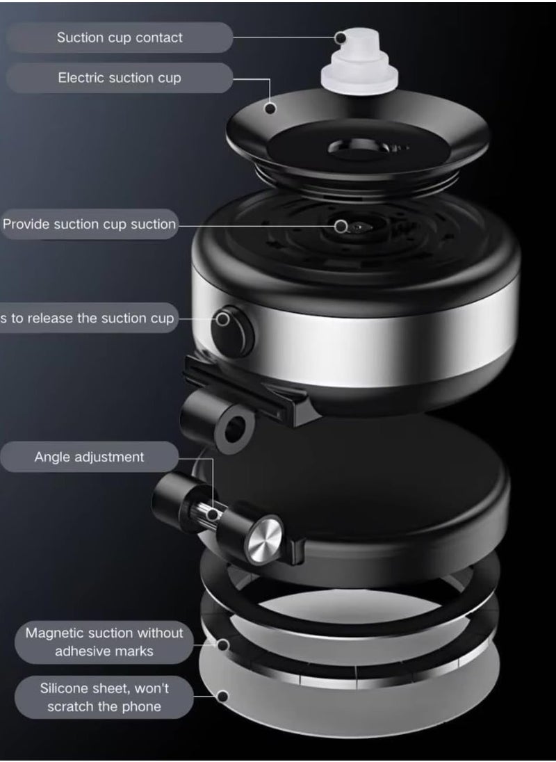 أداك حامل هاتف مغناطيسي قابل للطي من Adak Vacuum مزدوج الجوانب، مع كوب شفط، وزاوية قابلة للتعديل، ومقاوم للخدش من السيليكون، للاستخدام في سيناريوهات متعددة | عالمي  - Image 3