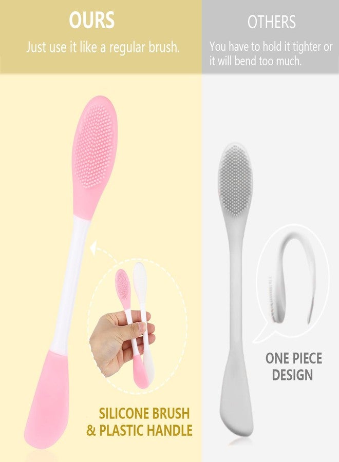 Ohlove 4Pcs Silicone Face Mask Applicator, Double-End Mask Brush, Facial Cleansing Brushes with Bristles for Facial Mud, Skincare Cream, Lotion, Gel, Cosmetic Foundation - Image 2