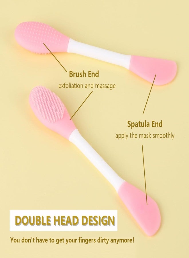 Ohlove 4Pcs Silicone Face Mask Applicator, Double-End Mask Brush, Facial Cleansing Brushes with Bristles for Facial Mud, Skincare Cream, Lotion, Gel, Cosmetic Foundation - Image 3