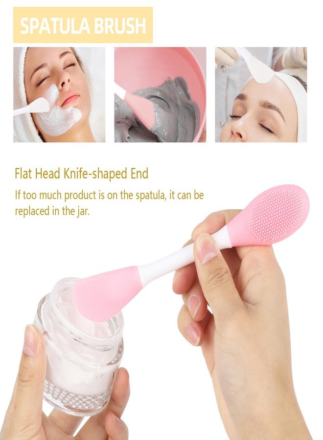 Ohlove 4Pcs Silicone Face Mask Applicator, Double-End Mask Brush, Facial Cleansing Brushes with Bristles for Facial Mud, Skincare Cream, Lotion, Gel, Cosmetic Foundation - Image 4