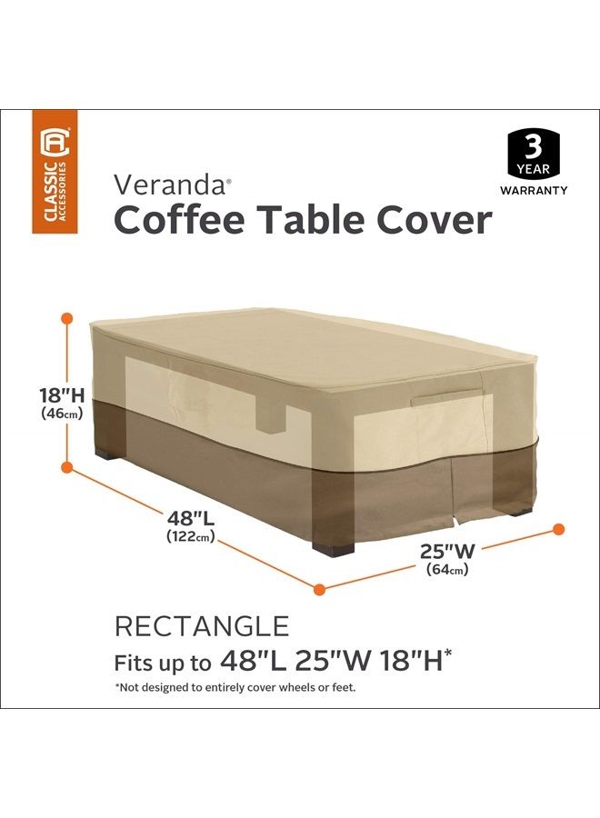 Classic Accessories Veranda Water-Resistant 48 Inch Rectangular Patio Coffee Table Cover, Outdoor Table Cover - Image 3