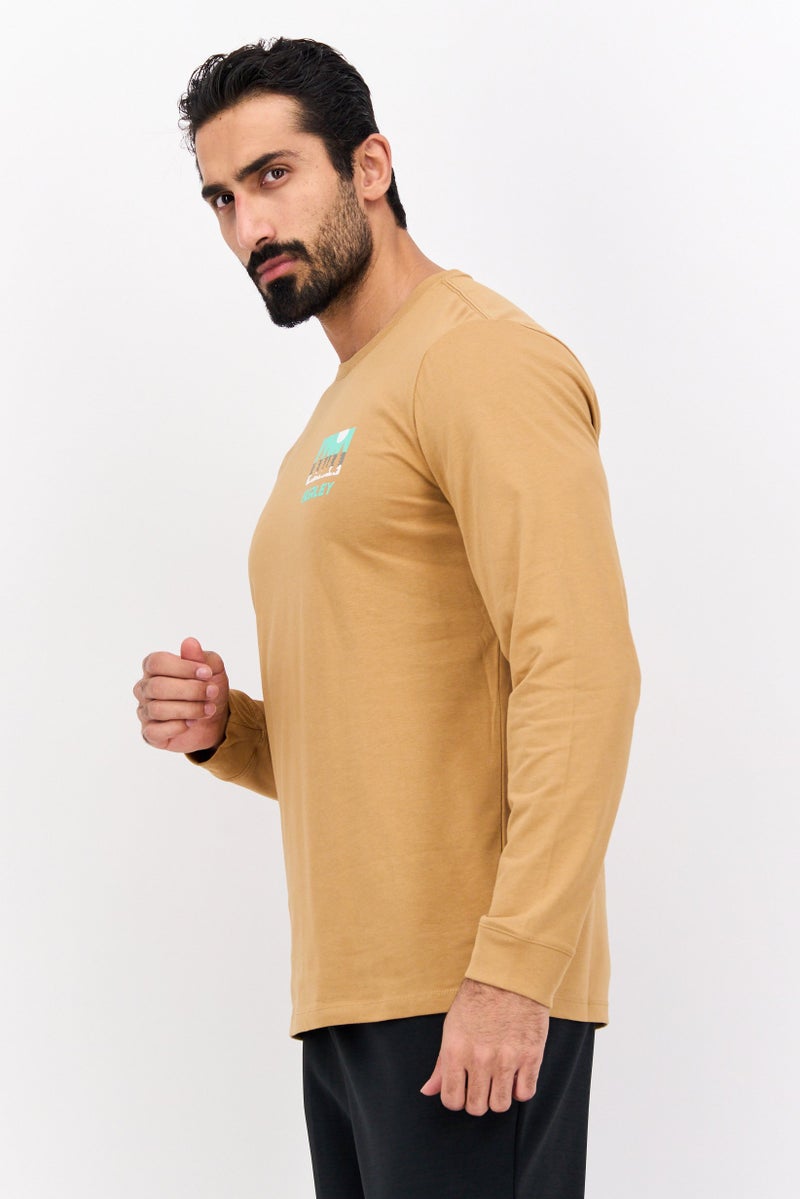 Hurley Men Sportswear Fit Graphic Print Training T-Shirts, Tan Combo  - Image 2