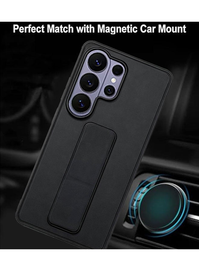 JOMILA For Samsung Galaxy S26 Ultra Case Cover Finger Grip Holder Phone Car Magnetic Multi-function Shockproof Protective Case Two-in-One Phone Holder Case - Black - Image 3