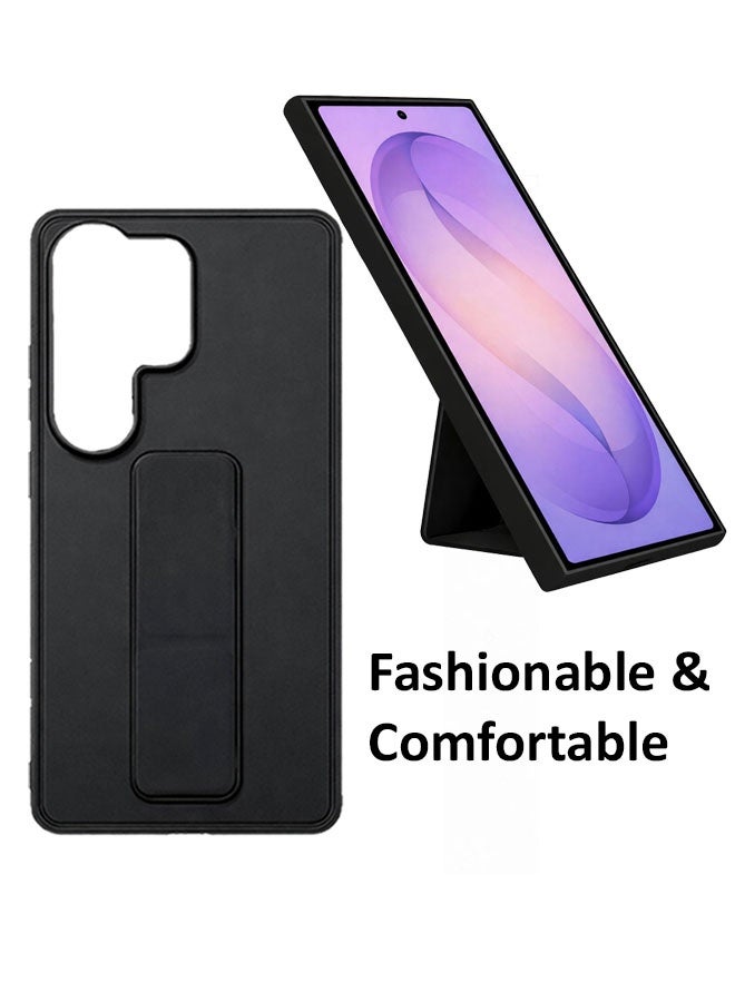 JOMILA For Samsung Galaxy S26 Ultra Case Cover Finger Grip Holder Phone Car Magnetic Multi-function Shockproof Protective Case Two-in-One Phone Holder Case - Black - Image 2
