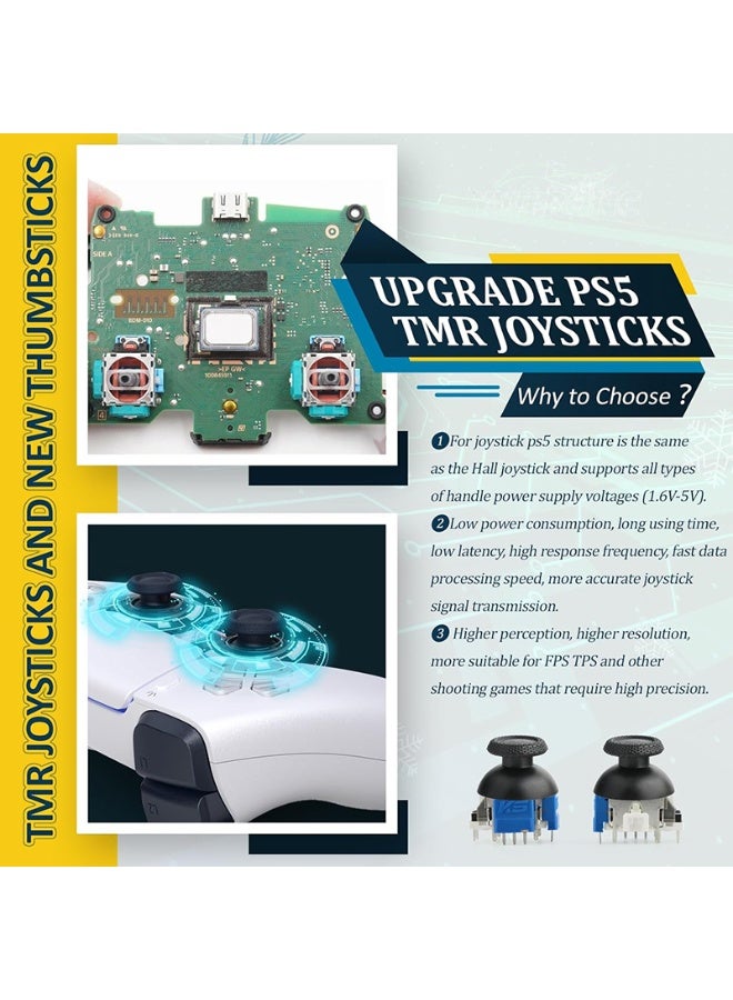 TMR Joystick for PS5 controller, 4 analog joysticks, 4 thumbsticks, No Drifting, with repair kit - Image 3