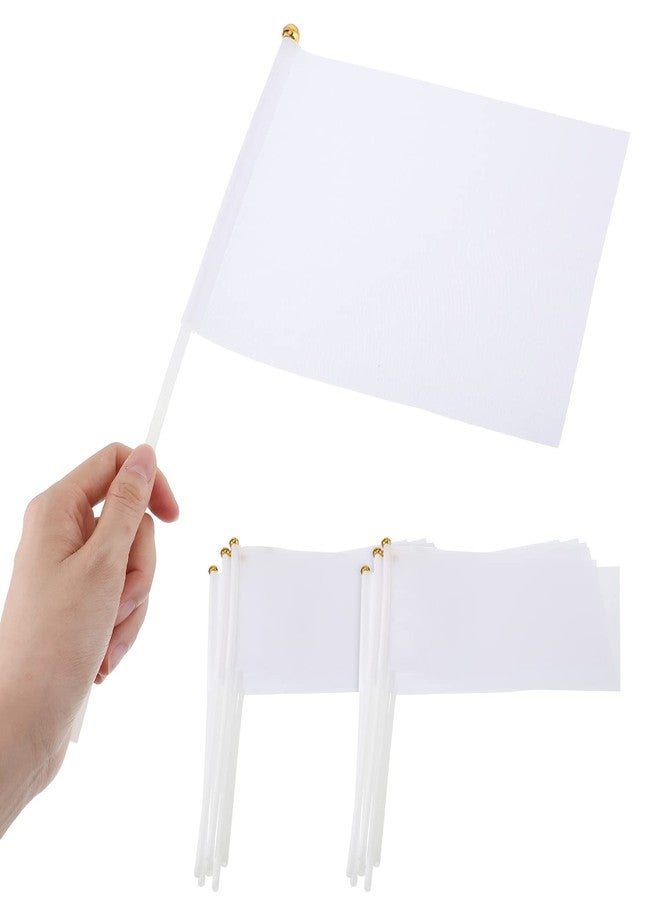 Remerry 100 Pieces Sublimation Flags Blank Small White Flags Mini DIY Flags on Stick Small Blank Flag Party Decorations for Parades Kids Birthday Party Wedding Events Celebration - Image 3