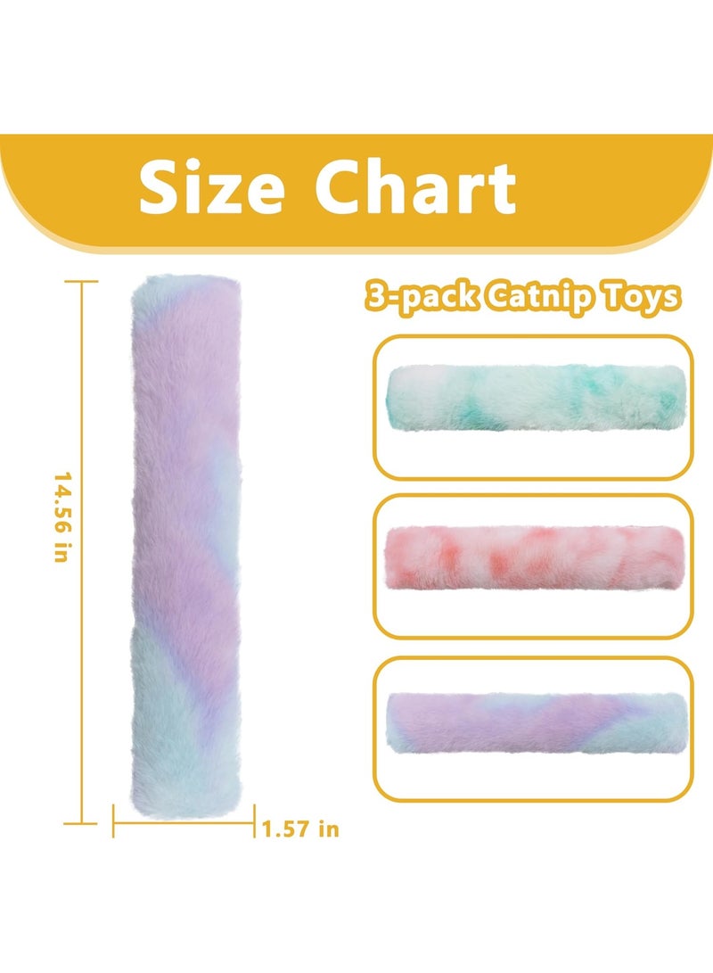 SUNSAR 3 Pcs Interactive Cat Pillows, Soft Catnip Toys for Indoor Cats, Funny Kitten Toys Companion Toys for Cats (Pastel Set) - Image 2