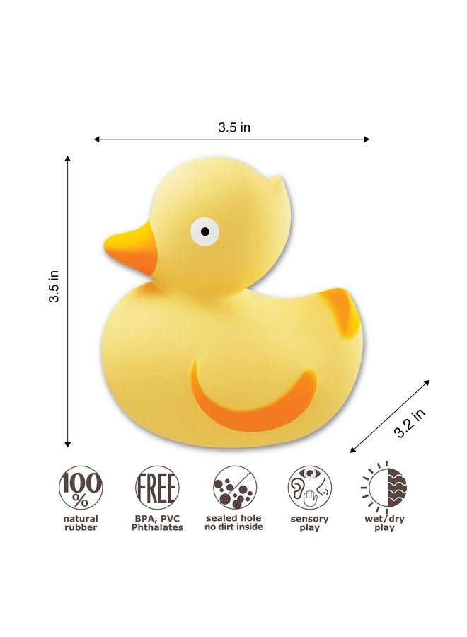 CaaOcho Pure Natural Rubber Bath Toy - Rubber Ducky Lily The Duck Baby Toy - Hole Free Bath Toys, BPA Free Bath Toys for Infants, Without Holes Sealed Natural Rubber Baby Toy - Image 3