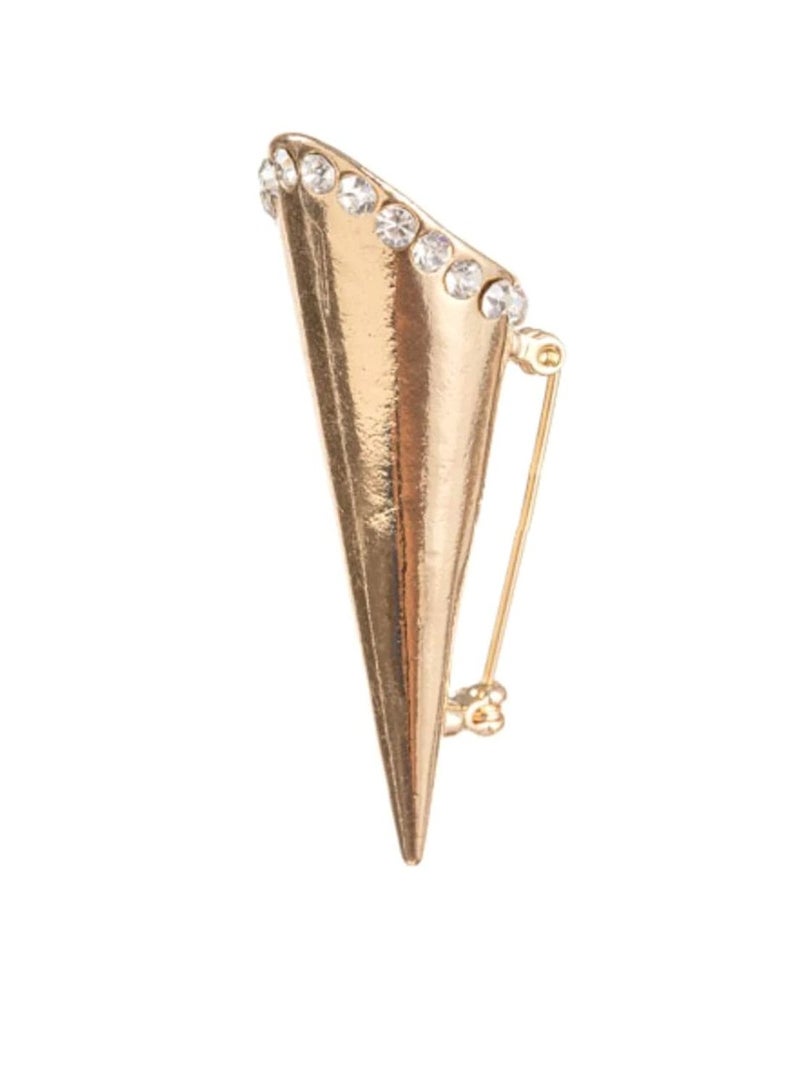 David Tutera™ Boutonniere Holder: Gold Metal Lapel Pin Vase w/Rhinestone Trim - Image 3