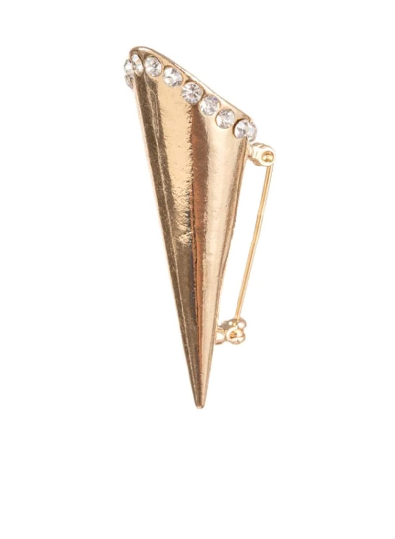 David Tutera™ Boutonniere Holder: Gold Metal Lapel Pin Vase w/Rhinestone Trim - Image 1