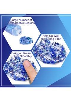 MEICOLY MEICOLY Chameleon Blue Body Glitter,Chunky Face Glitter Gel,Color Changing Mermaid Singer Concerts Glitter,Sparkling Glitter for Face Body Hair,Halloween Festival Party Glitter Makeup,50ml  - Image 3