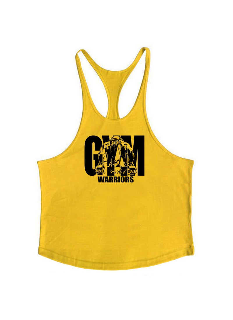 Generic - Pure Cotton Gym Tank Top Deep Scoop Neck Blue - Image 1