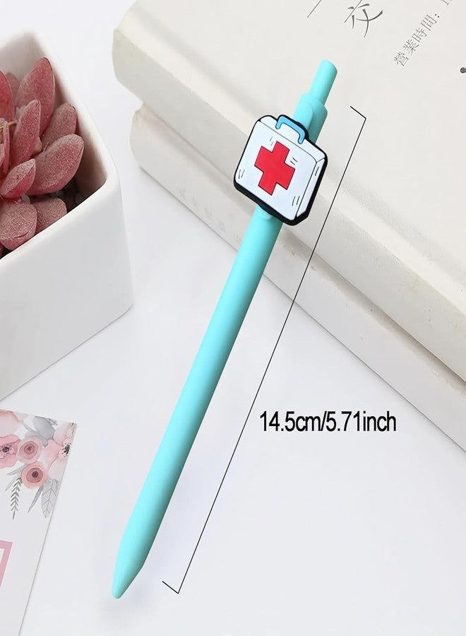 Climberty® 6Pcs Nurse Writing Pens Portable Click Pens Retractable PVC Cartoon Charm Colorful Top-Click Pens Writing Pens Office School Stationeries - Image 2