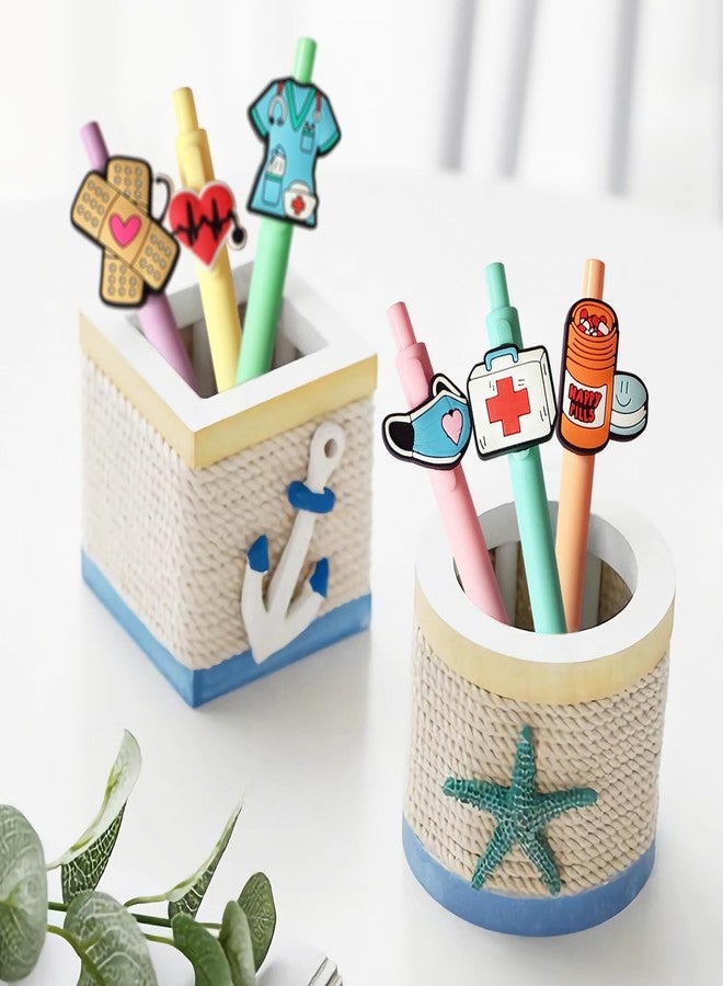 Climberty® 6Pcs Nurse Writing Pens Portable Click Pens Retractable PVC Cartoon Charm Colorful Top-Click Pens Writing Pens Office School Stationeries - Image 5
