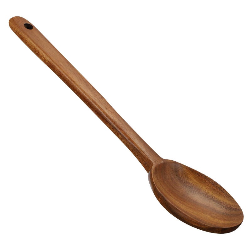 Luxshiny 2 Piece Teak Wood Cooking Spoon And Soup Ladle Natural Untreated Wood Kitchen Utensil For Cooking And Serving Sturdy Flatware For Home And Professional Use - Image 2