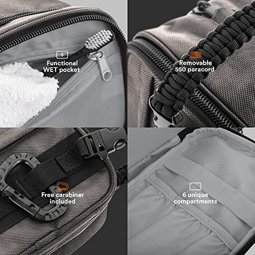 Fitdom Tactical Toiletry Bag Dopp Kit Case For Men. Perfect For Travel & Storage. Fits Large & Small Cosmetic Makeup, Clipper, Toothbrush, Shower, Shaving & Grooming Care. Best Overnight Organizer - Image 3