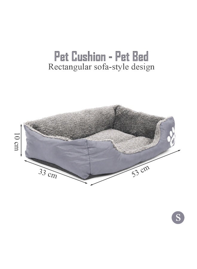 NNC PETS Pet cushion for Puppies and kittens, Soft Plush pet bed with Raised sides and Warm, 53 cm sleeping mat with Non-slip, Comfortable, Head & Neck Support, and Breathable & Lightweight (Grey) - Image 2
