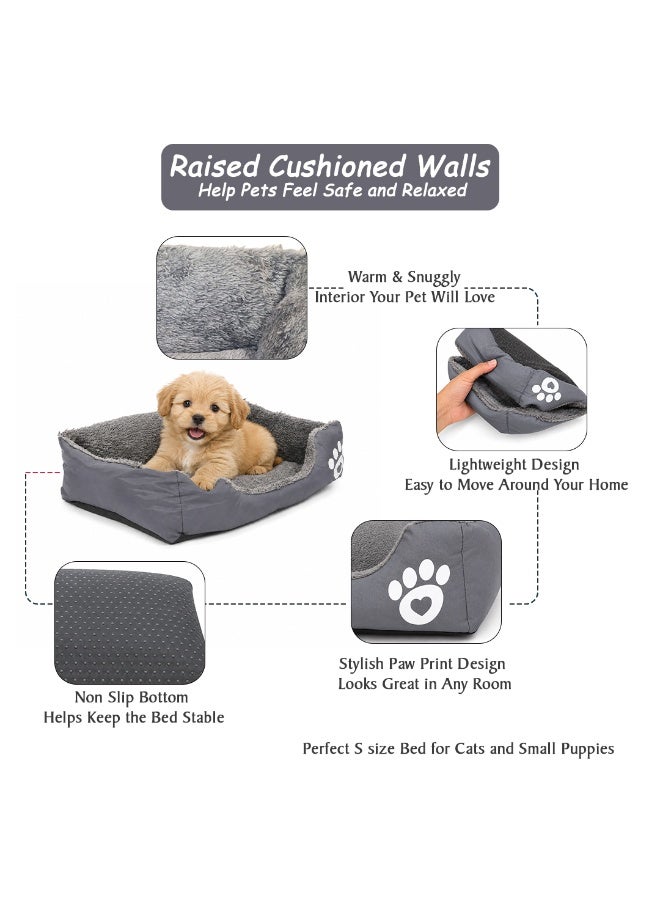 NNC PETS Pet cushion for Puppies and kittens, Soft Plush pet bed with Raised sides and Warm, 53 cm sleeping mat with Non-slip, Comfortable, Head & Neck Support, and Breathable & Lightweight (Grey) - Image 5
