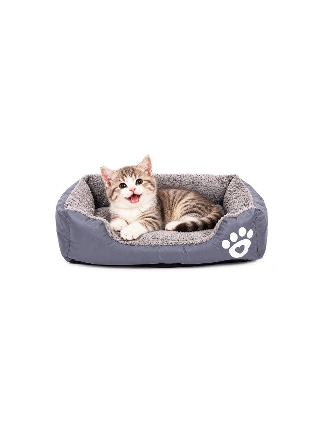 NNC PETS Pet cushion for Puppies and kittens, Soft Plush pet bed with Raised sides and Warm, 53 cm sleeping mat with Non-slip, Comfortable, Head & Neck Support, and Breathable & Lightweight (Grey) - Image 1