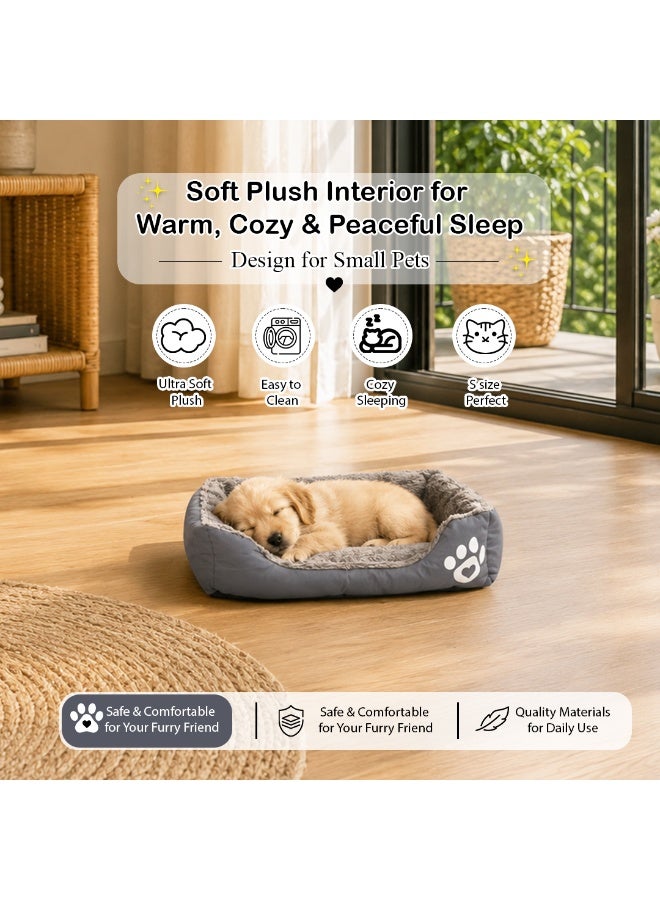 NNC PETS Pet cushion for Puppies and kittens, Soft Plush pet bed with Raised sides and Warm, 53 cm sleeping mat with Non-slip, Comfortable, Head & Neck Support, and Breathable & Lightweight (Grey) - Image 4