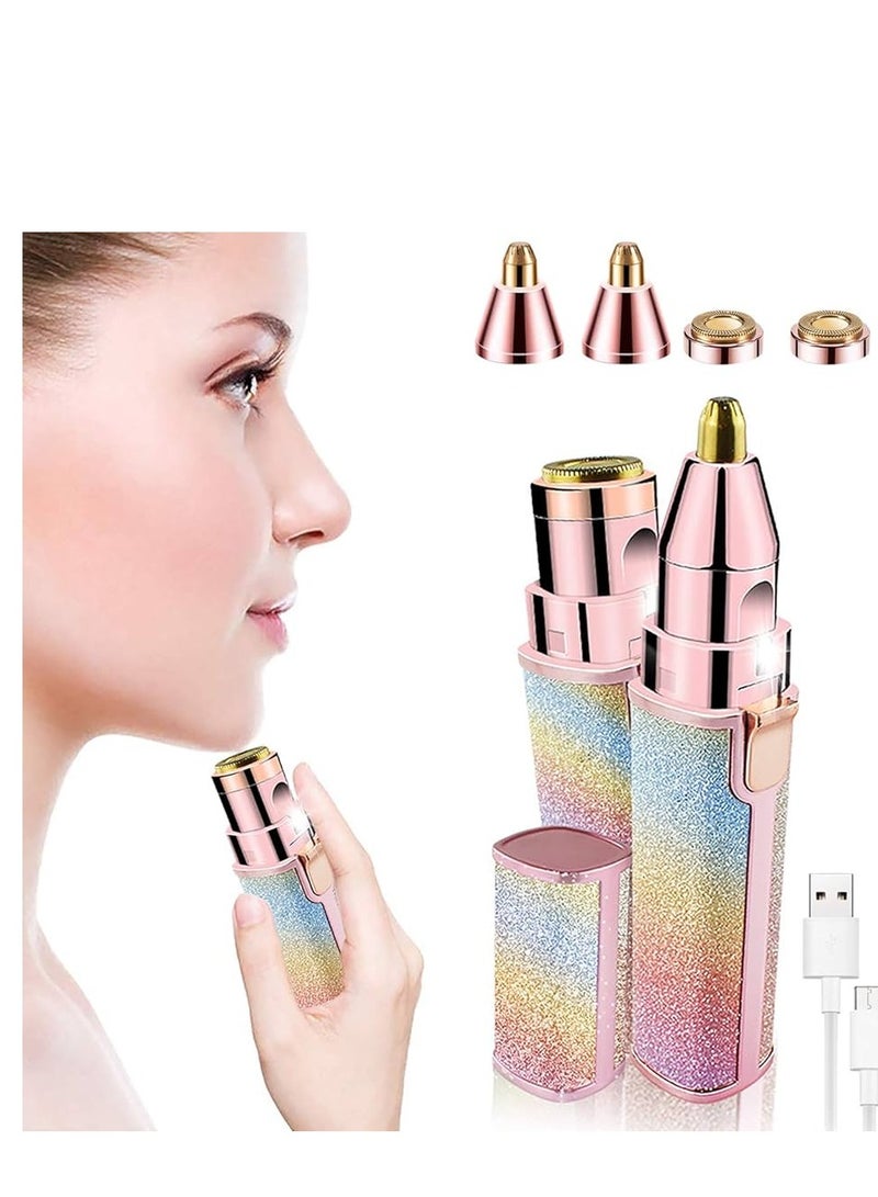 جهاز إزالة الشعر المحمول بدون ألم – جهاز كهربائي 2 في 1 لإزالة شعر الوجه والحواجب للنساء – قابل لإعادة الشحن-004 - Image 1