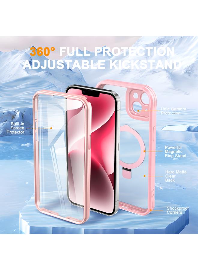 اس-توب جراب لهاتف iPhone 14 / 13 Skin Feel MagSafe Holder 360 جراب كامل للجسم - Image 2