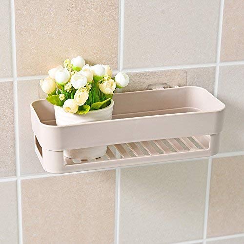 Flipco Plastic Double Layer Soap Box Hanging Tray and Bathroom Organization Storage Shelf Rack Basket for Shampoo; Conditioner and Soap - White (Bathroom SHELVE) - Image 1