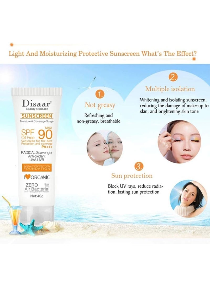 Disaar Beauty Skincare Sunscreen Cream SPF Oil-free Max 90 SPF90+ 40g - Image 5