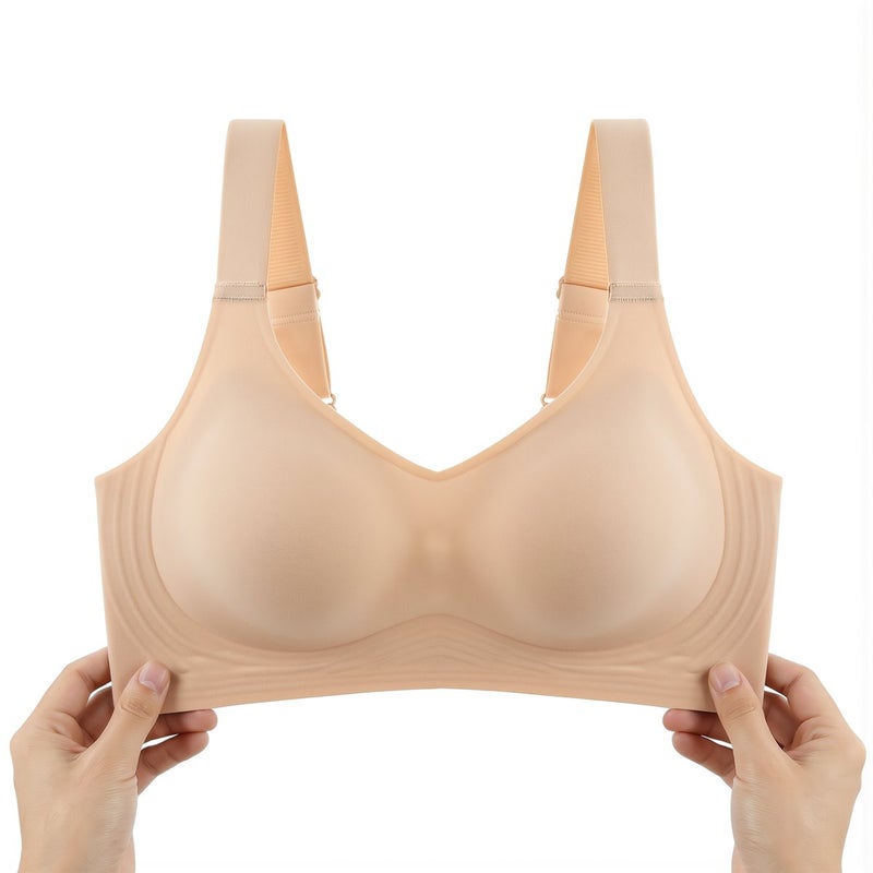 High Durability Seamless Wireless Bra Long Lasting No Deform Black Size M - Image 5